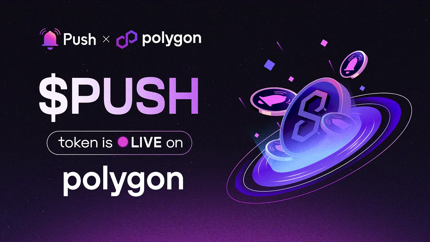 Cover image of $PUSH is Live on Polygon &amp; Quickswap!💜