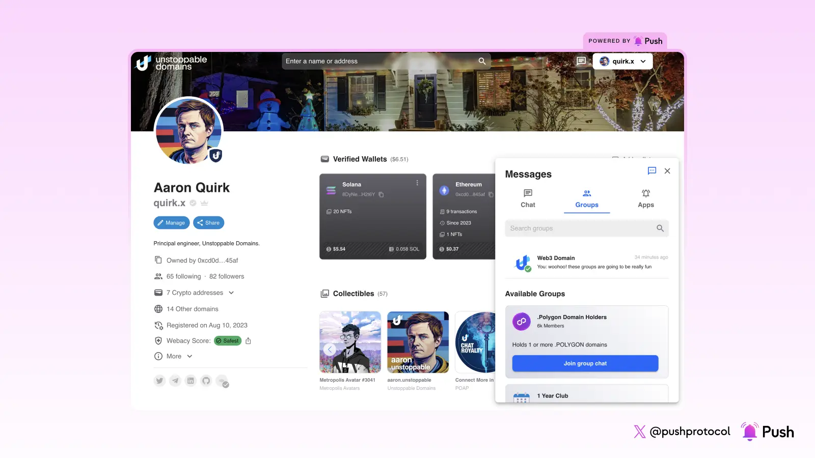 Image of Announcing “Group Chat” from Push Protocol and Unstoppable Domains 