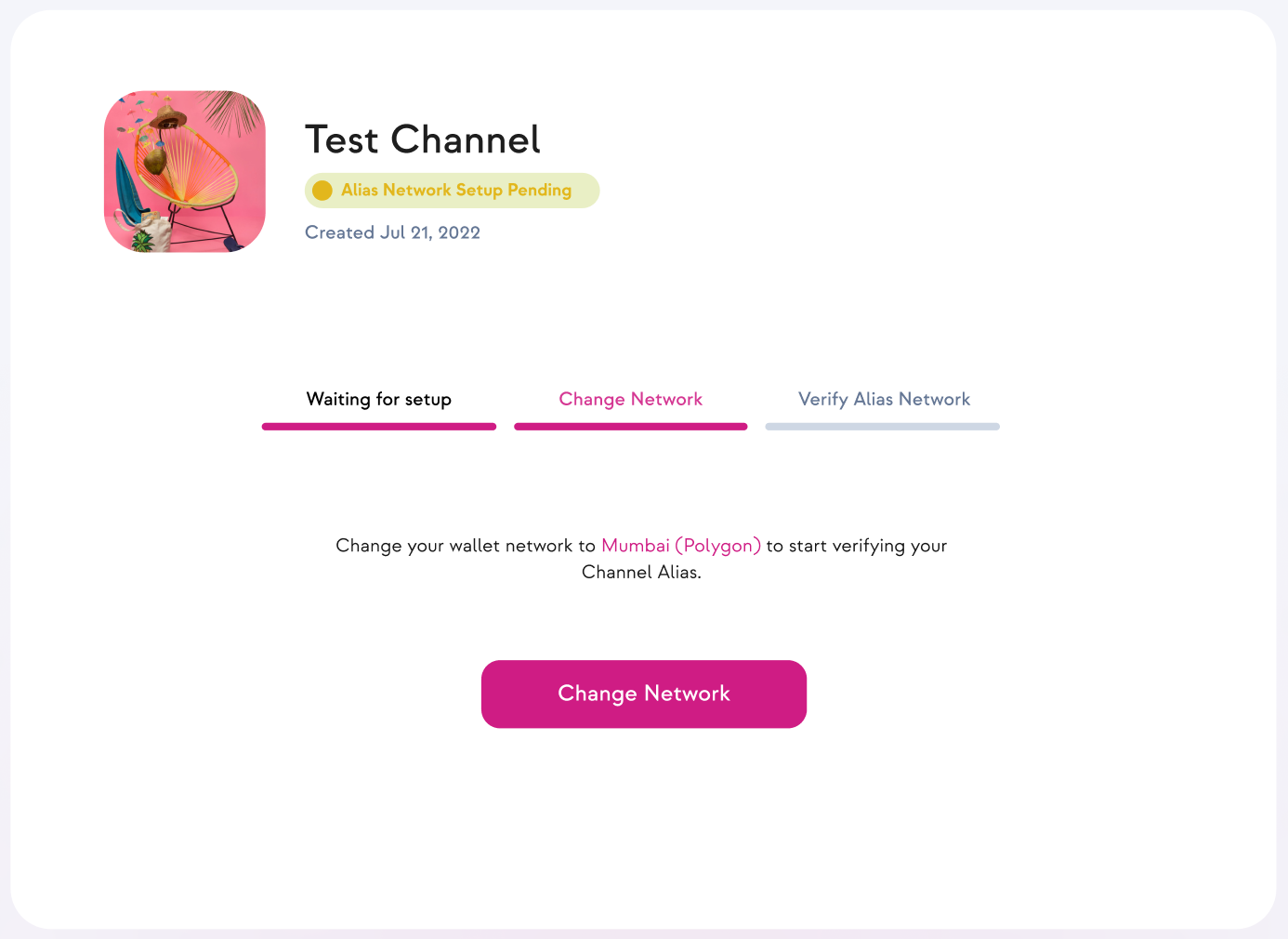 Verify channel on other blockchain