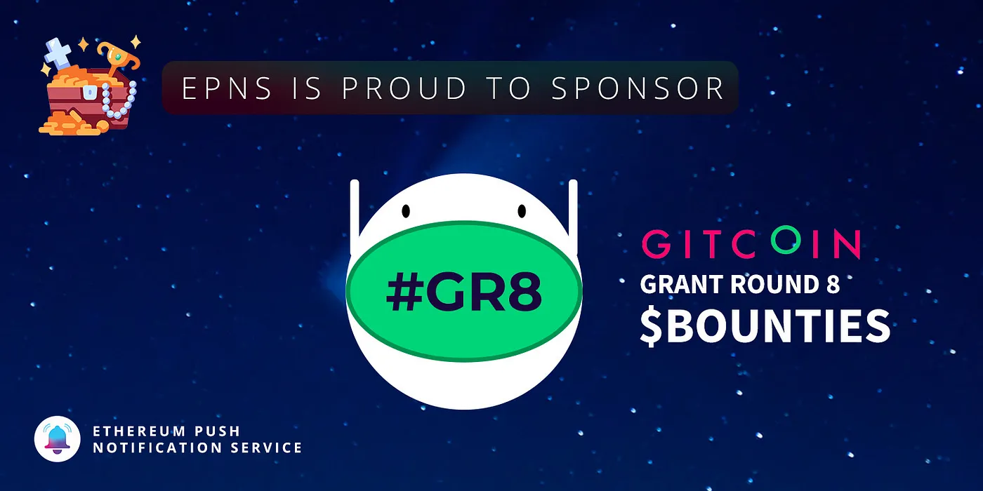 Cover Image of Proud to Support Gitcoin Grants Round 8 Hackathon