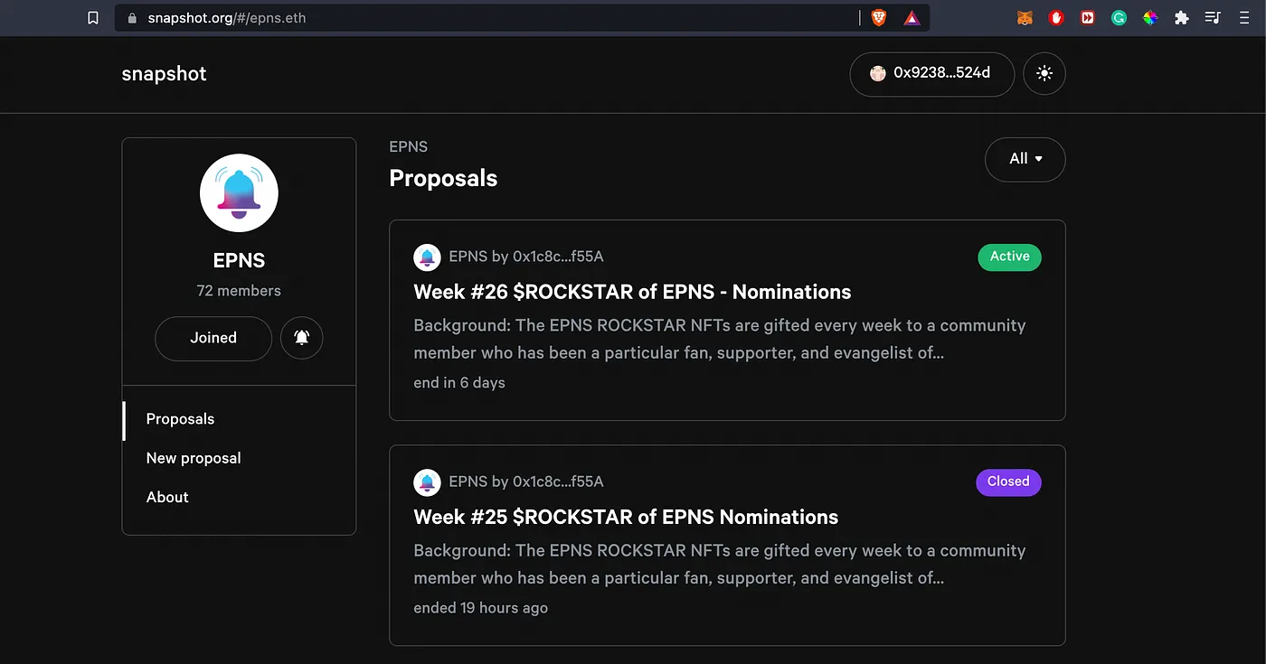 Fourth Image of EPNS Snapshot Voting: A step by step guide