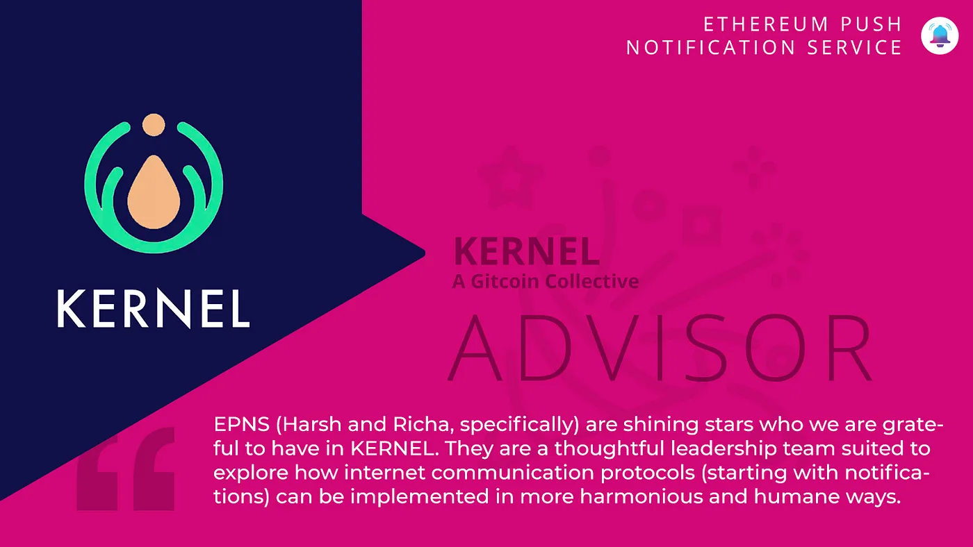 Cover Image of KERNEL, A Gitcoin Collective, Joins EPNS Advisory 🌱